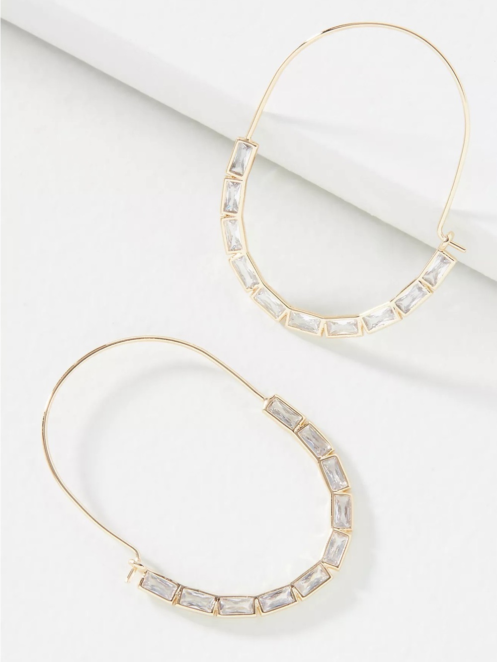 New Anthropologie Beth Ward Hoop Earrings CZ Gold
